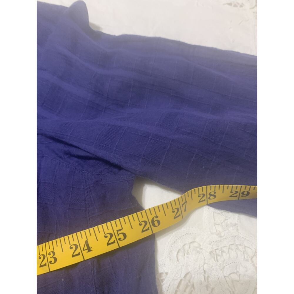J Jill Navy Semi Sheer Tunic Button Up 3X 100% Cotton Beachy Lightweight - Picture 4 of 11